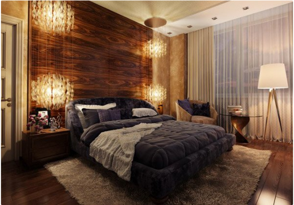 Berbagai Kamar Tidur Dengan Aksen Dinding Kayu Yang Atraktif Furnizing